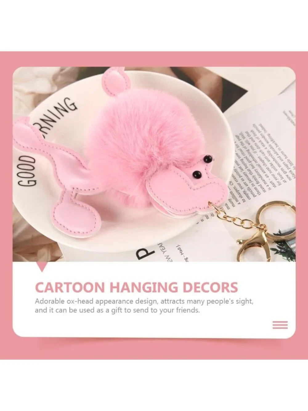 Cute Plush Poodle Keychain Multi-Pack - Cartoon Puppy Bag Decor & Gift Idea